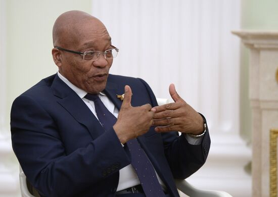 Russian President Vladimir Putin meets with President of South Africa Jacob Zuma