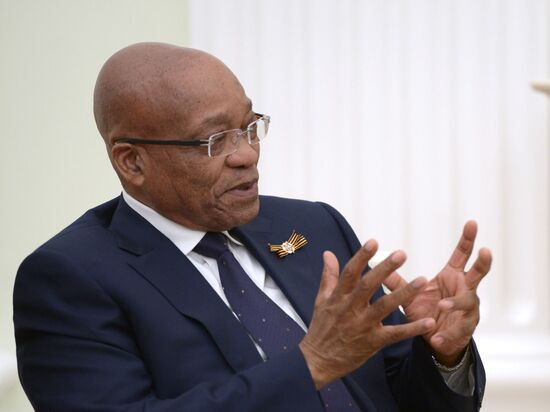 Russian President Vladimir Putin meets with President of South Africa Jacob Zuma