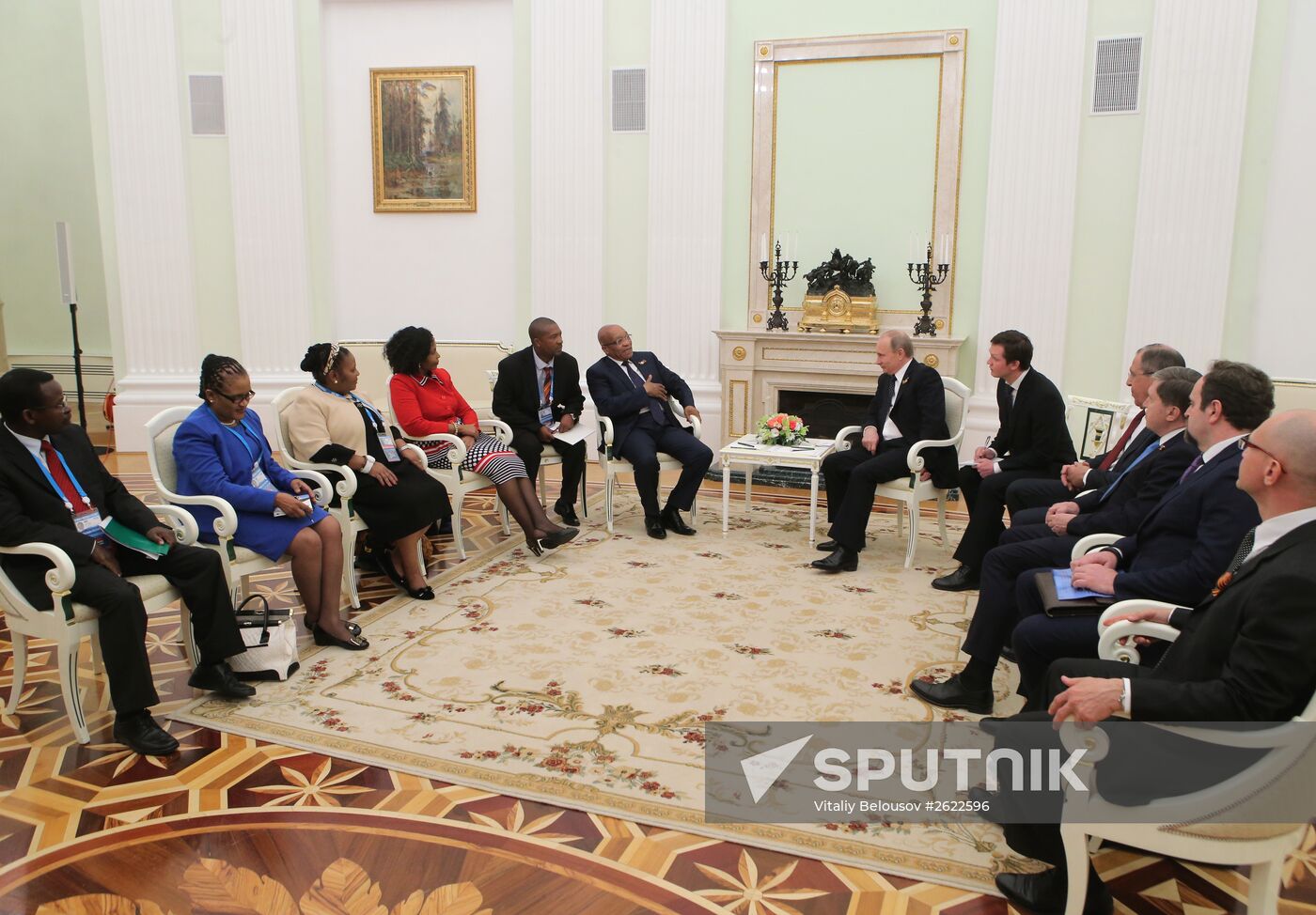 Russian President Vladimir Putin meets with President of South Africa Jacob Zuma