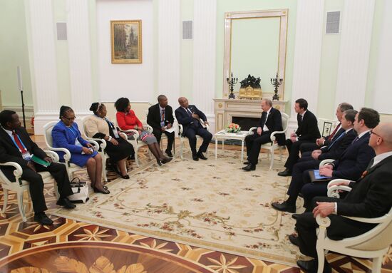 Russian President Vladimir Putin meets with President of South Africa Jacob Zuma