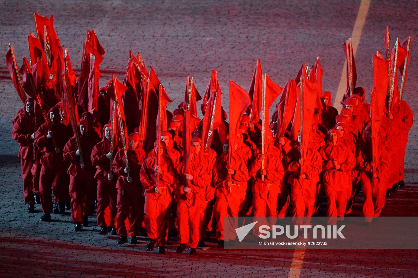 March of the Immortal Regiment Moscow patriotic group in Red Square