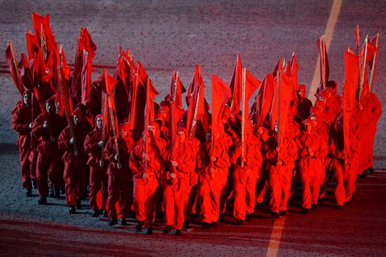 March of the Immortal Regiment Moscow patriotic group in Red Square