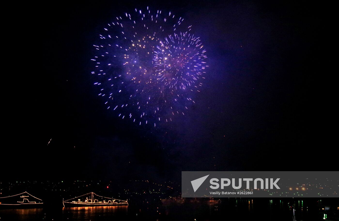 Fireworks display in Sevastopol on Victory Day