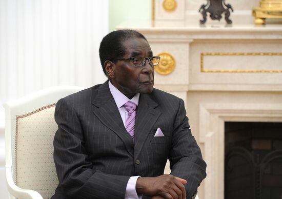 Russian President Vladimir Putin meets with President of Zimbabwe Robert Mugabe