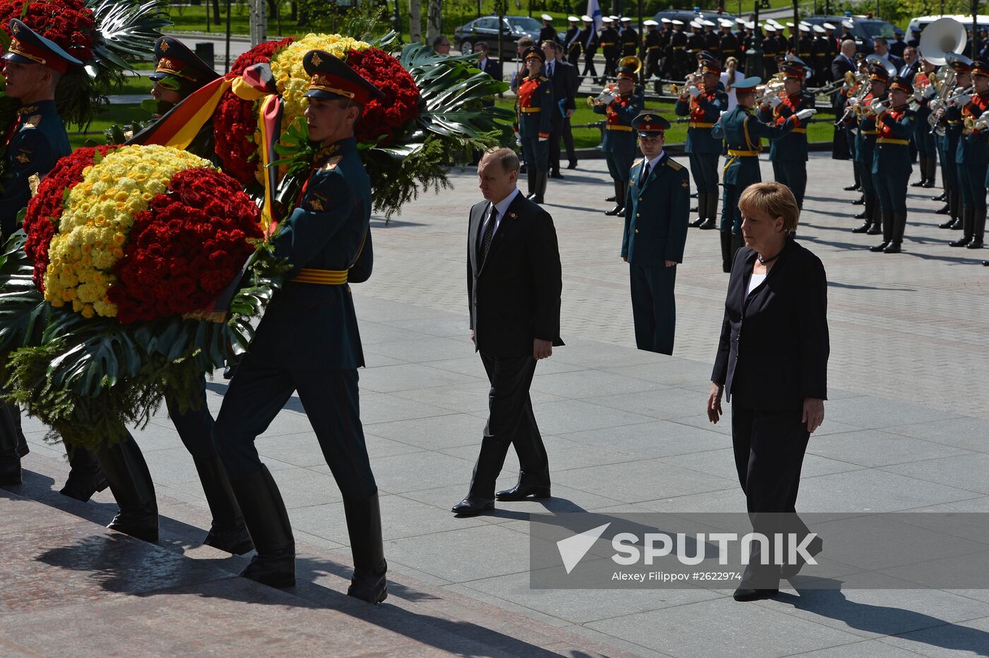 German Chancellor Angela Merkel arrives in Moscow
