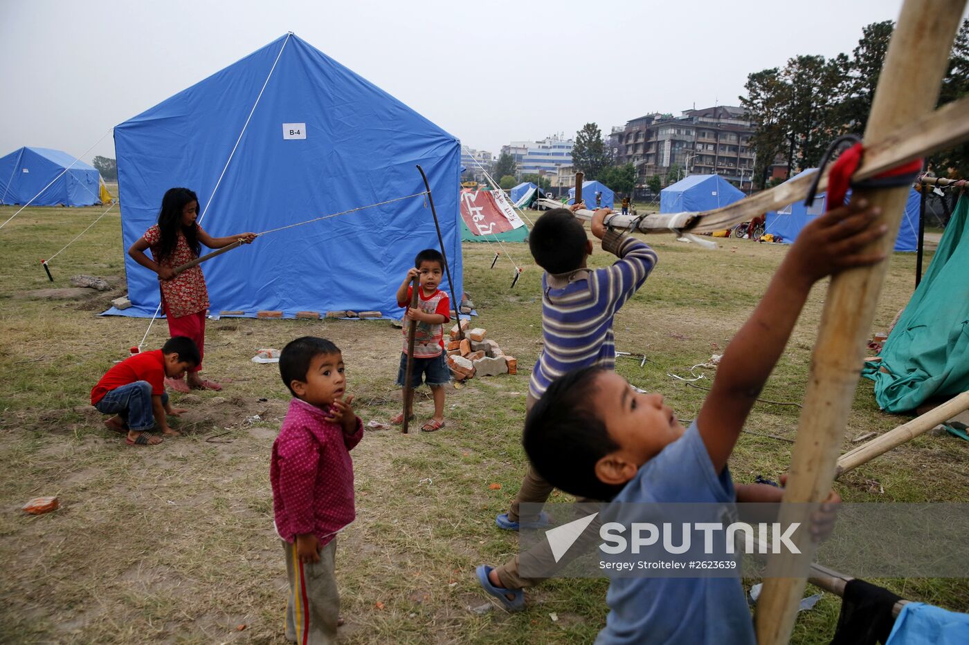 A camp for earthquake victims in Kathmandu