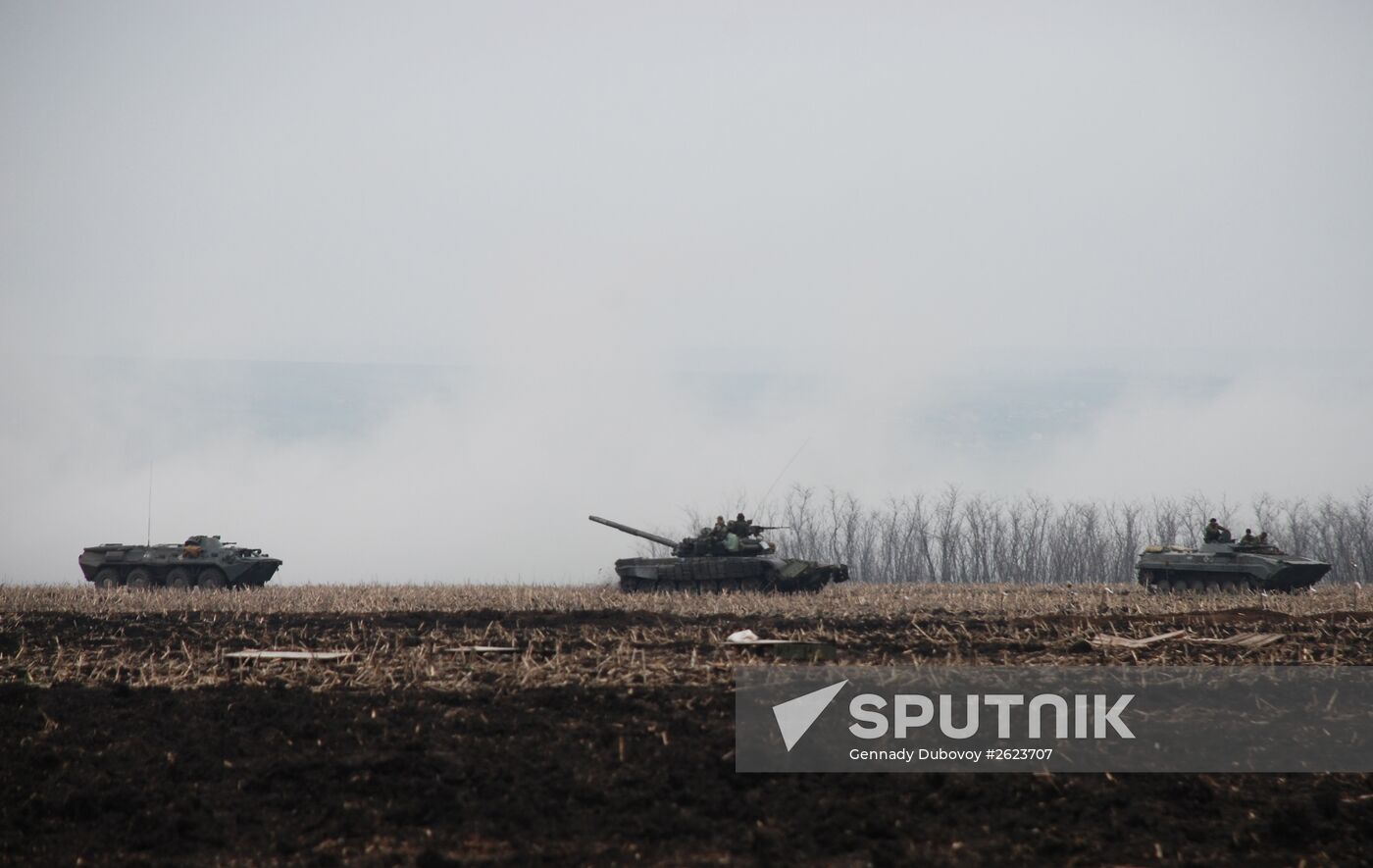 Exercise involving Vikings Motorized Rifle Battalion of the Donetsk People's Republic's self-defense forces