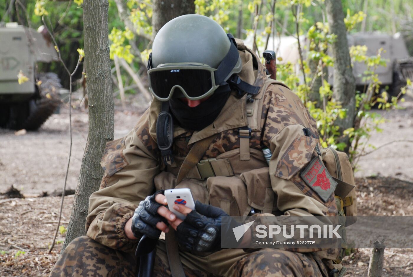 Exercise involving Vikings Motorized Rifle Battalion of the Donetsk People's Republic's self-defense forces