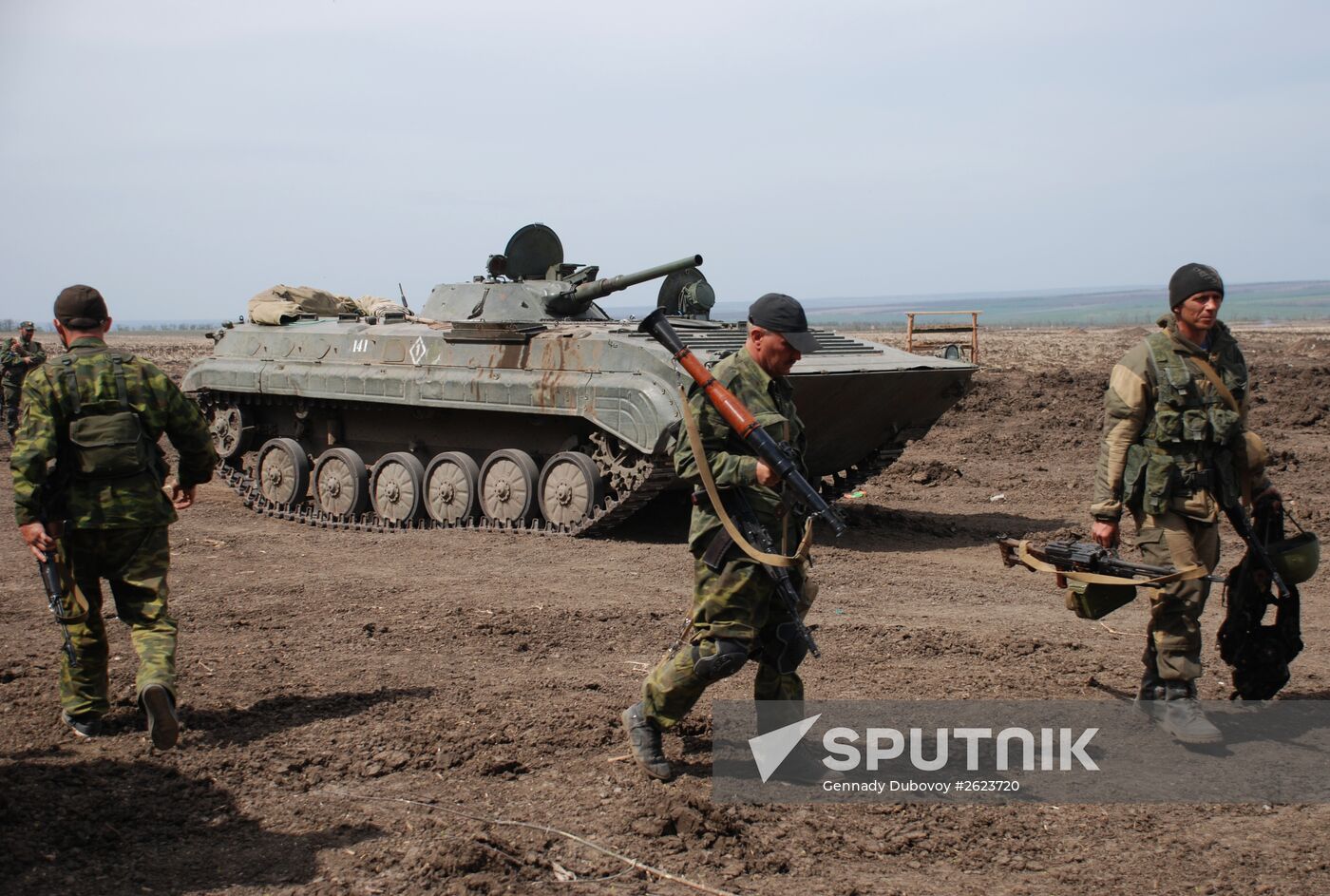 Exercise involving Vikings Motorized Rifle Battalion of the Donetsk People's Republic's self-defense forces