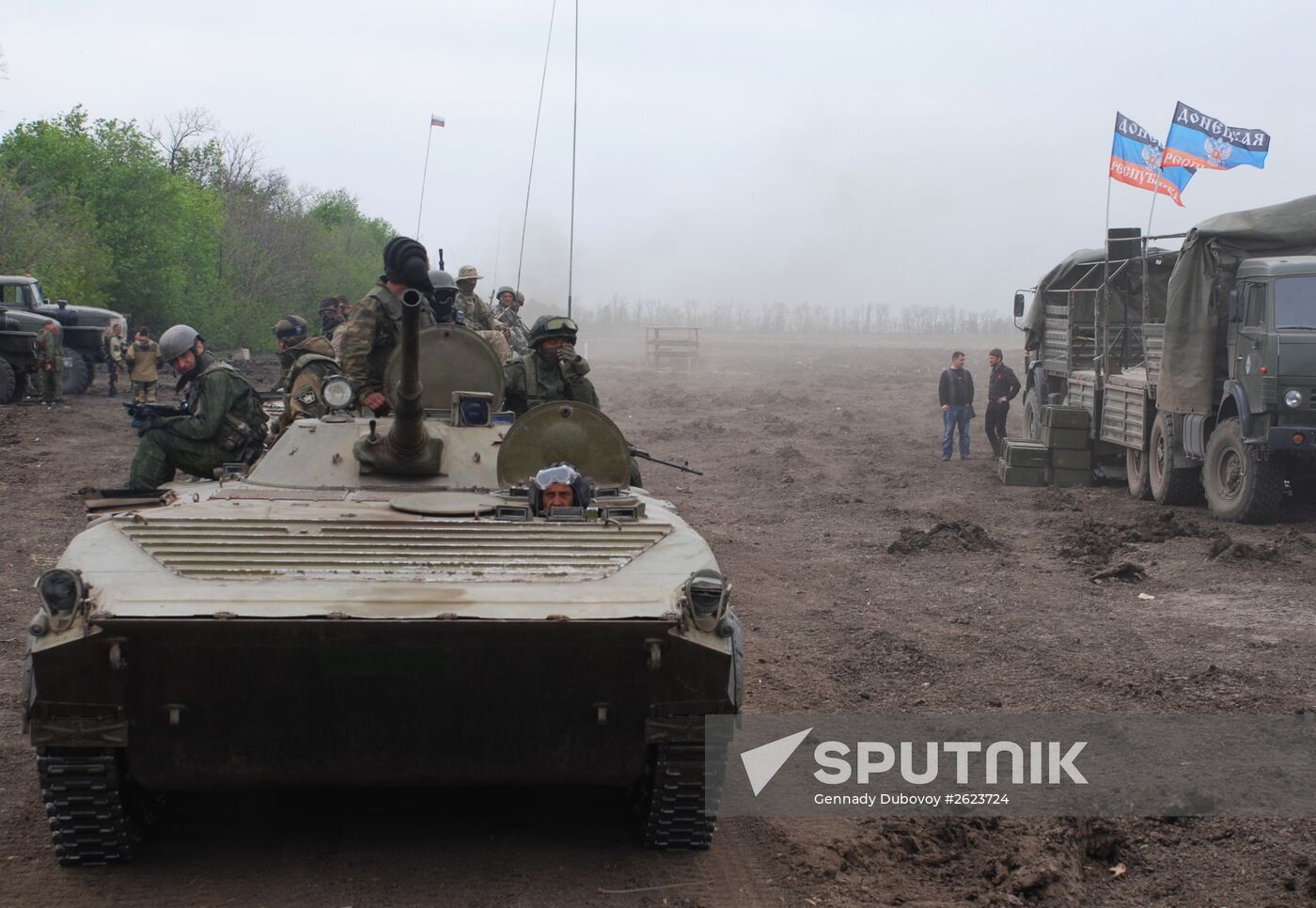 Exercise involving Vikings Motorized Rifle Battalion of the Donetsk People's Republic's self-defense forces