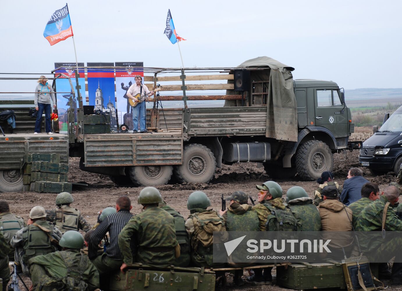 Exercise involving Vikings Motorized Rifle Battalion of the Donetsk People's Republic's self-defense forces