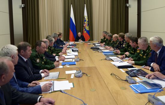 Russian President Vladimir Putin chairs meeting on armed forces development