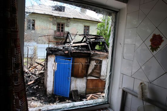 Aftermath of artillery attack on Horlivka, Donetsk Region