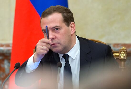 Prime Minister Dmitry Medvedev holds Russian Government meeting