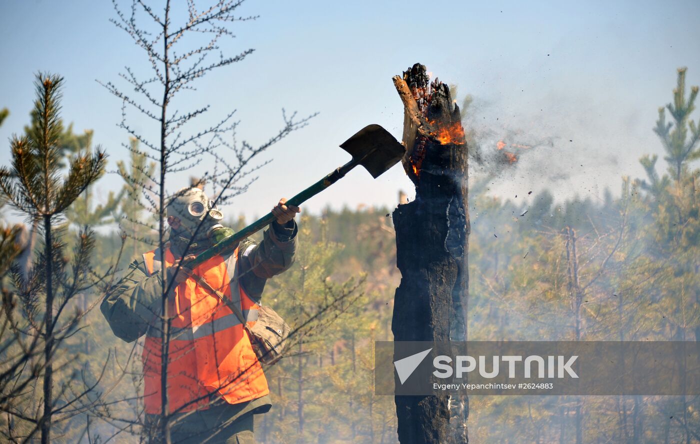 Wildfire fighting in Zabaikalsky Region