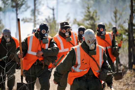 Wildfire fighting in Zabaikalsky Region