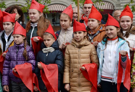 Young pioneer induction ceremony on Red Square