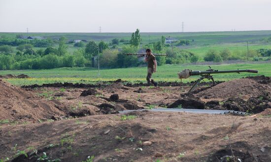 Fighters of Vikings battalion near village of Belokamenka, Donetsk region