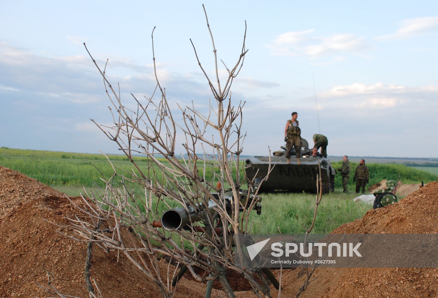 Fighters of Vikings battalion near village of Belokamenka, Donetsk region