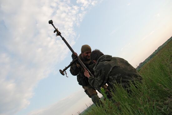 Fighters of Vikings battalion near village of Belokamenka, Donetsk region