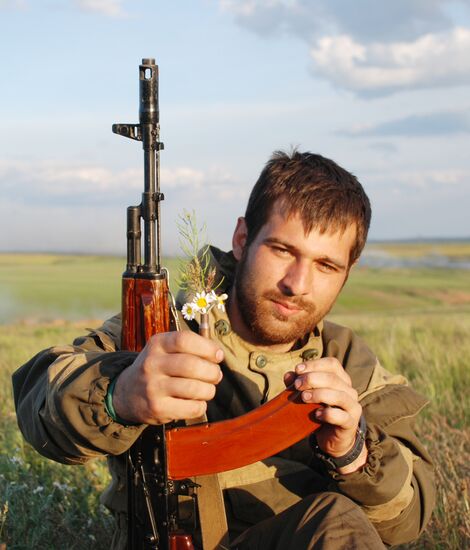 Fighters of Vikings battalion near village of Belokamenka, Donetsk region