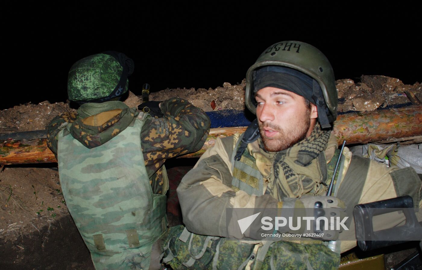 Fighters of Vikings battalion near village of Belokamenka, Donetsk region