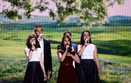 Rehearsal of first semi-final of Eurovision Song Contest 2015 in Vienna