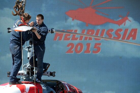 Helicopters arrive for HeliRussia 2015 expo
