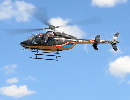 Helicopters arrive for HeliRussia 2015 expo