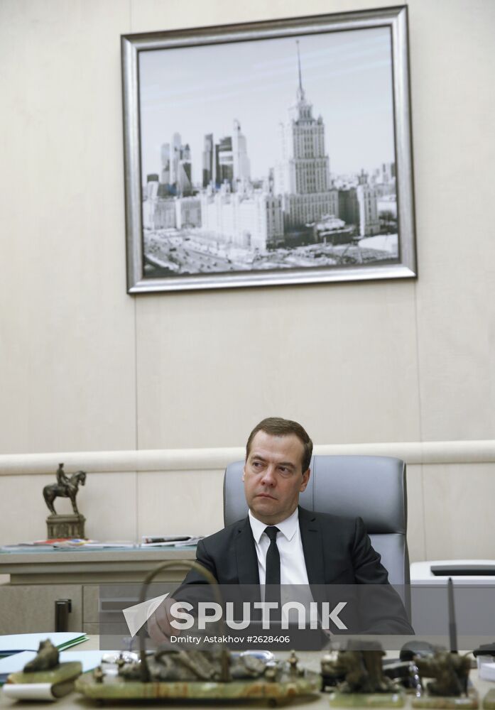 Prime Minister Dmitry Medvedev meets with Lyudmila Verbitskaya, Lyubov Glebova