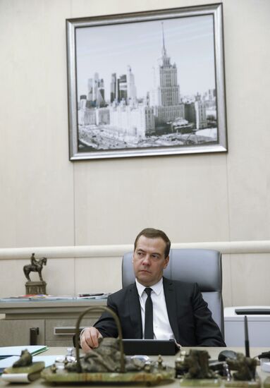 Prime Minister Dmitry Medvedev meets with Lyudmila Verbitskaya, Lyubov Glebova