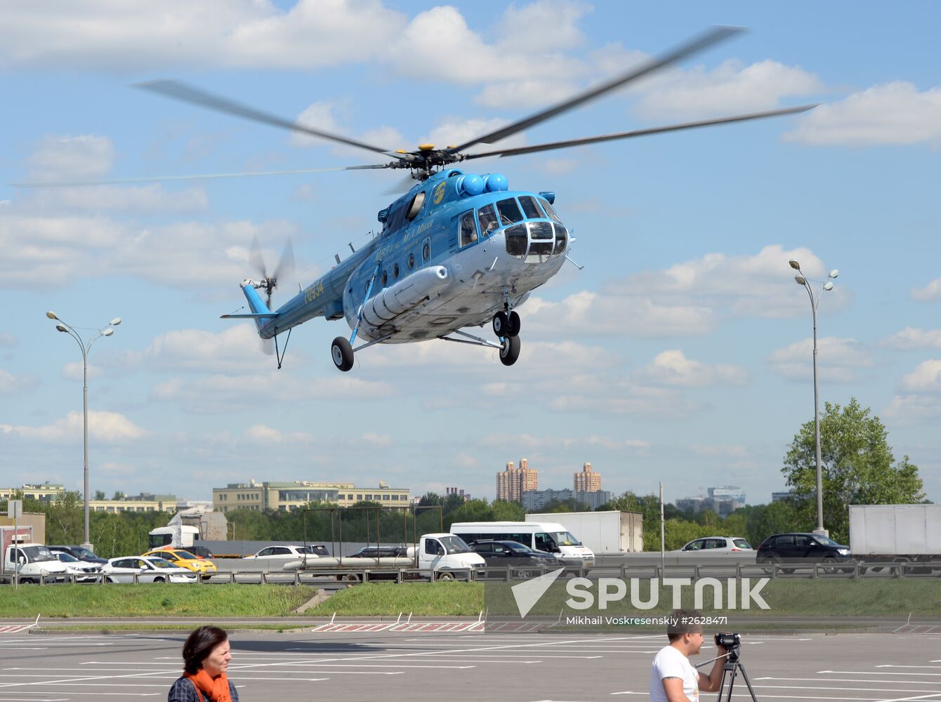 Helicopters arrive for HeliRussia 2015 expo