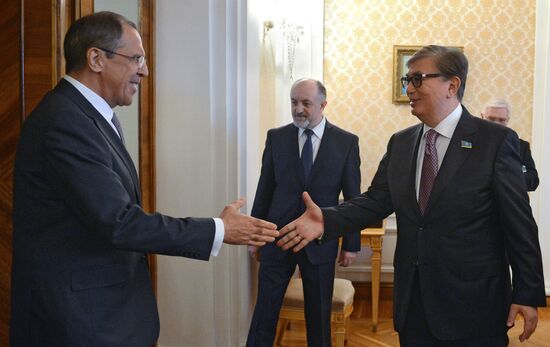 Russian Foreign Minister Sergey Lavrov meets with Chairman of Kazakhstan's Senate Kasym-Zhomart Tokayev