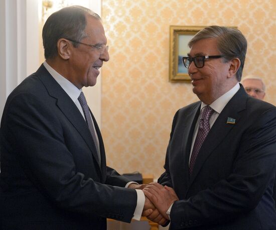 Russian Foreign Minister Sergey Lavrov meets with Chairman of Kazakhstan's Senate Kasym-Zhomart Tokayev