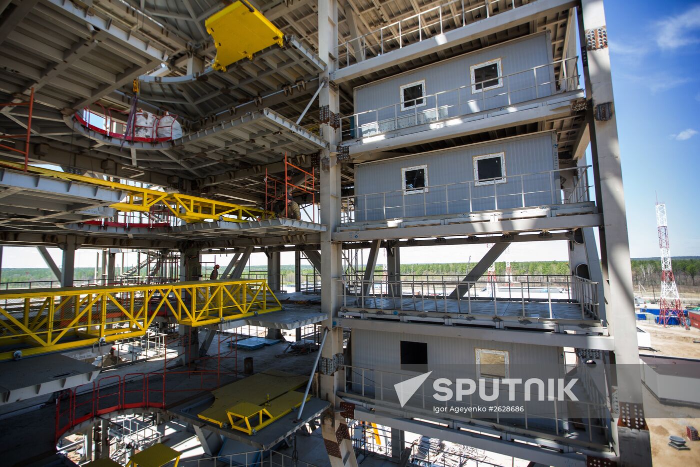 Equipment installation at Vostochny Cosmodrome in Amur Region