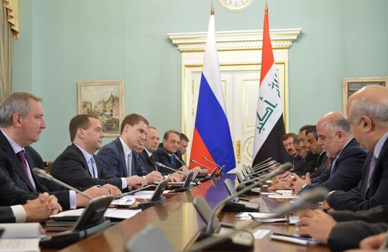 Russian Prime Minister Dmitry Medvedev meets with Prime Minister of Iraq Haider al-Abadi
