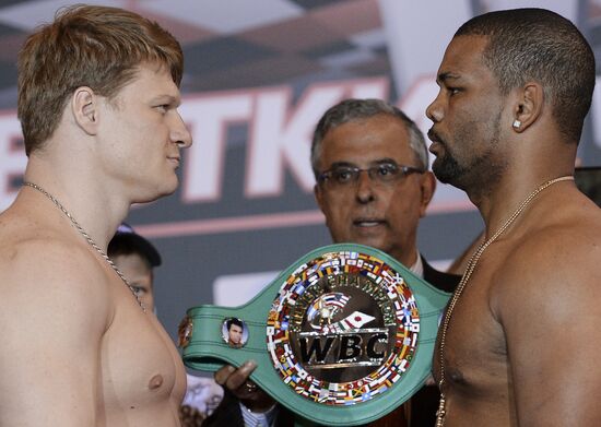 Boxing. Official weigh-ins of Alexander Povetkin and Mike Perez