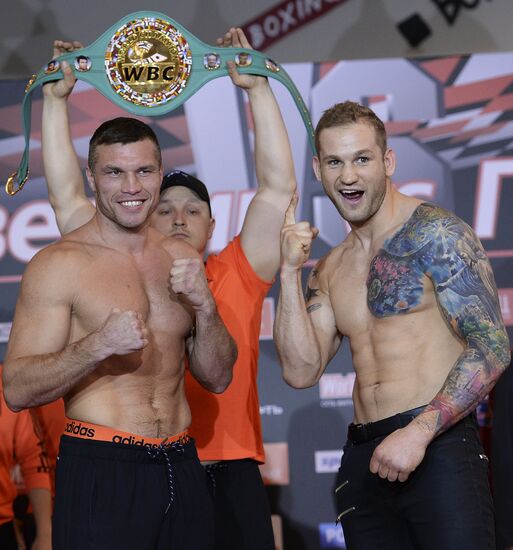 Boxing. Official weigh-ins of Alexander Povetkin and Mike Perez