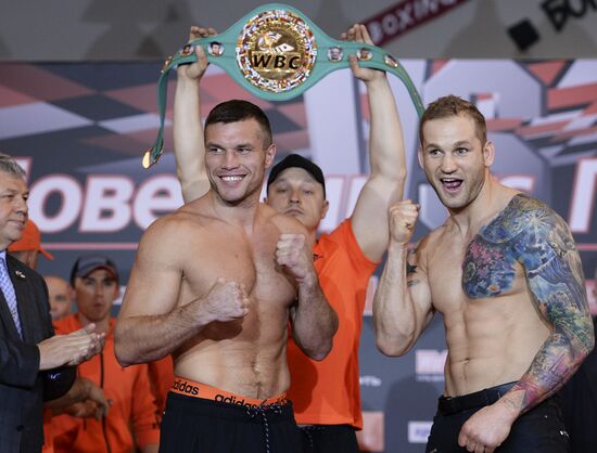 Boxing. Official weigh-ins of Alexander Povetkin and Mike Perez