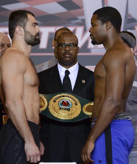 Boxing. Official weigh-ins of a boxing show