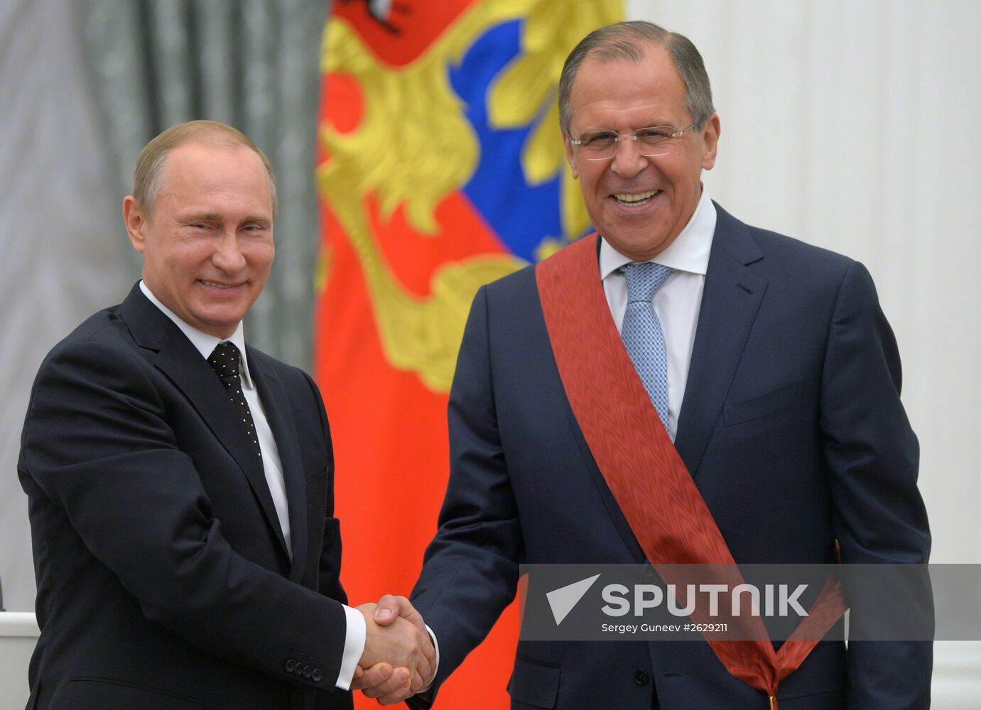 Russian President Vladimir Putin presents state awards in the Kremlin