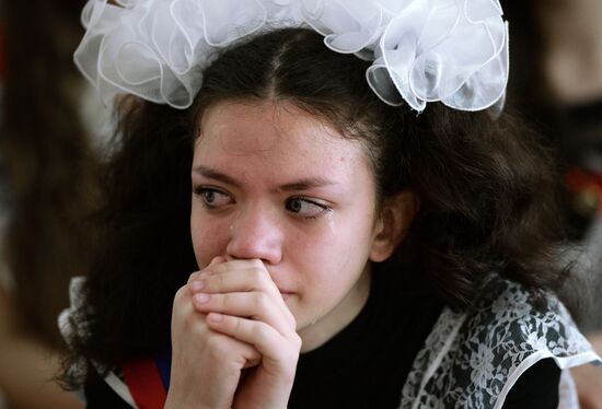 Last school bell in Russian regions