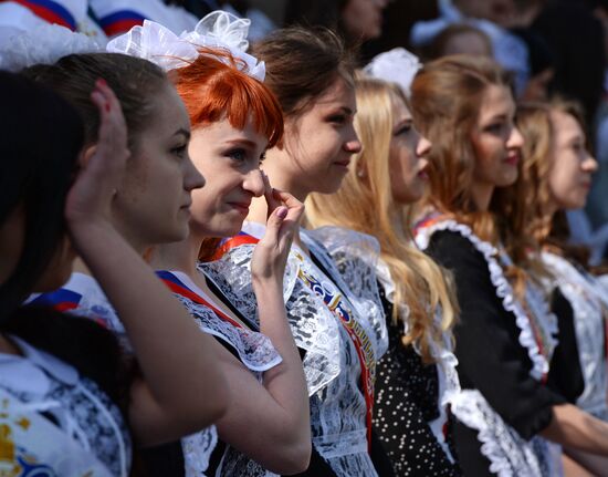 Last school bell in Russian regions