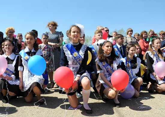 Last school bell in Russian schools