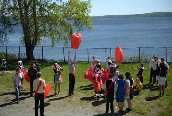 Last school bell in Russian regions