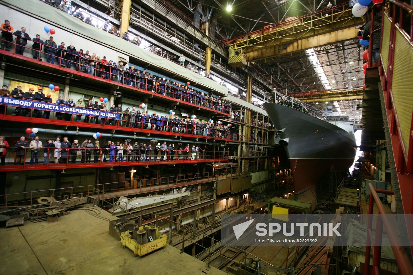 The Sovershenny corvette floated out in Komsomolsk-on-Amur
