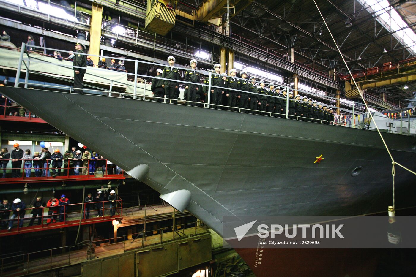 The Sovershenny corvette floated out in Komsomolsk-on-Amur