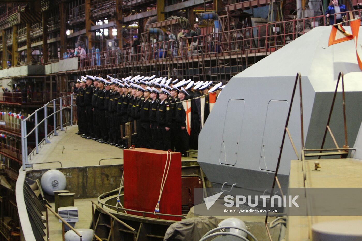 The Sovershenny corvette floated out in Komsomolsk-on-Amur