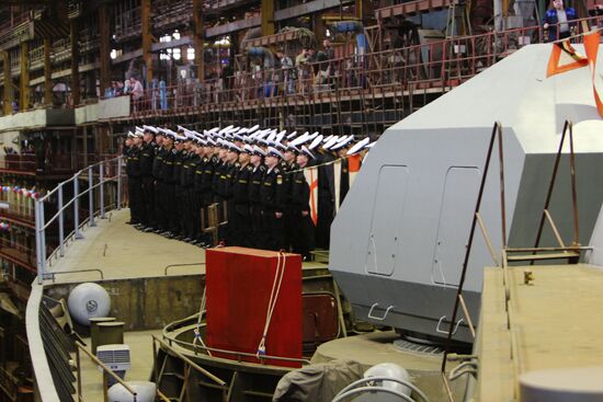 The Sovershenny corvette floated out in Komsomolsk-on-Amur