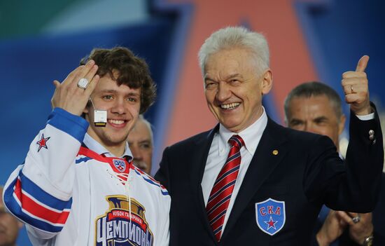 Gagarin Cup winner SKA hockey club honored